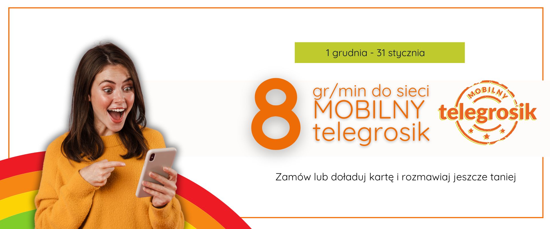 8 groszy na komórki w MOBILNY telegrosik