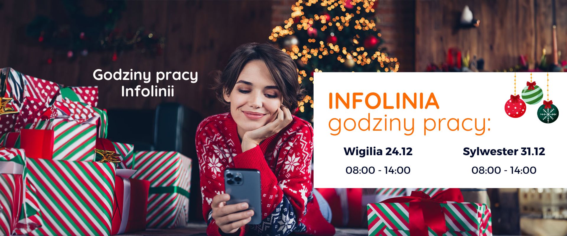 Infolinia w wigilię i sylwestra czynna w godzinach 8-14