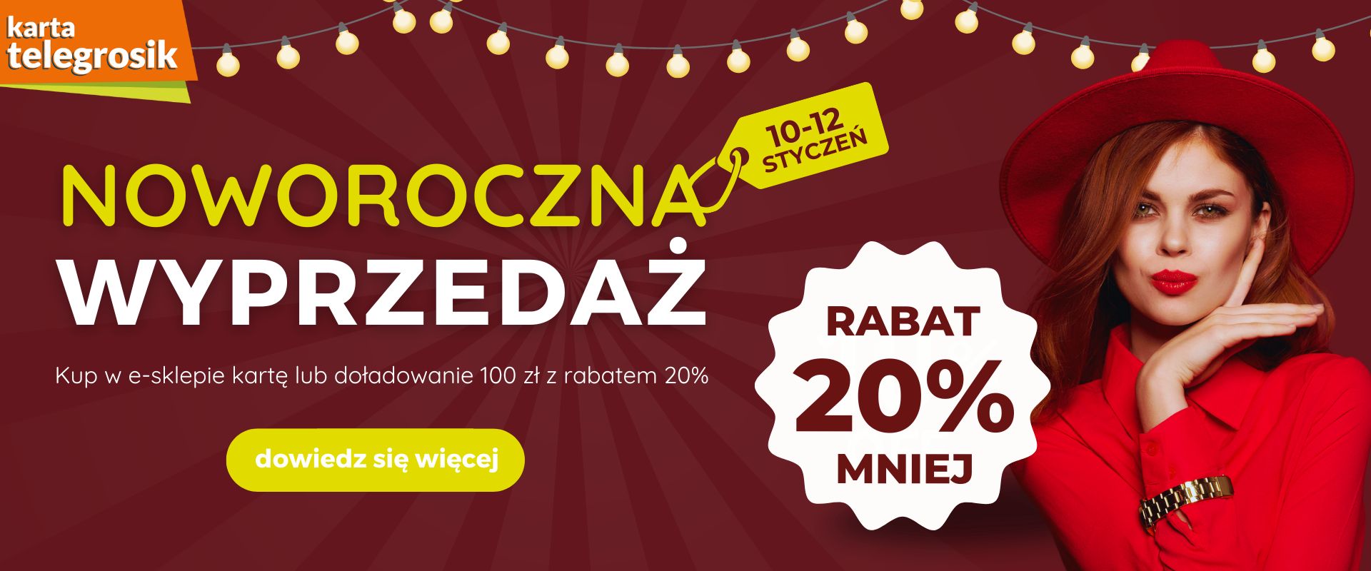 rabat 20% do kart i doładowań 100 zł