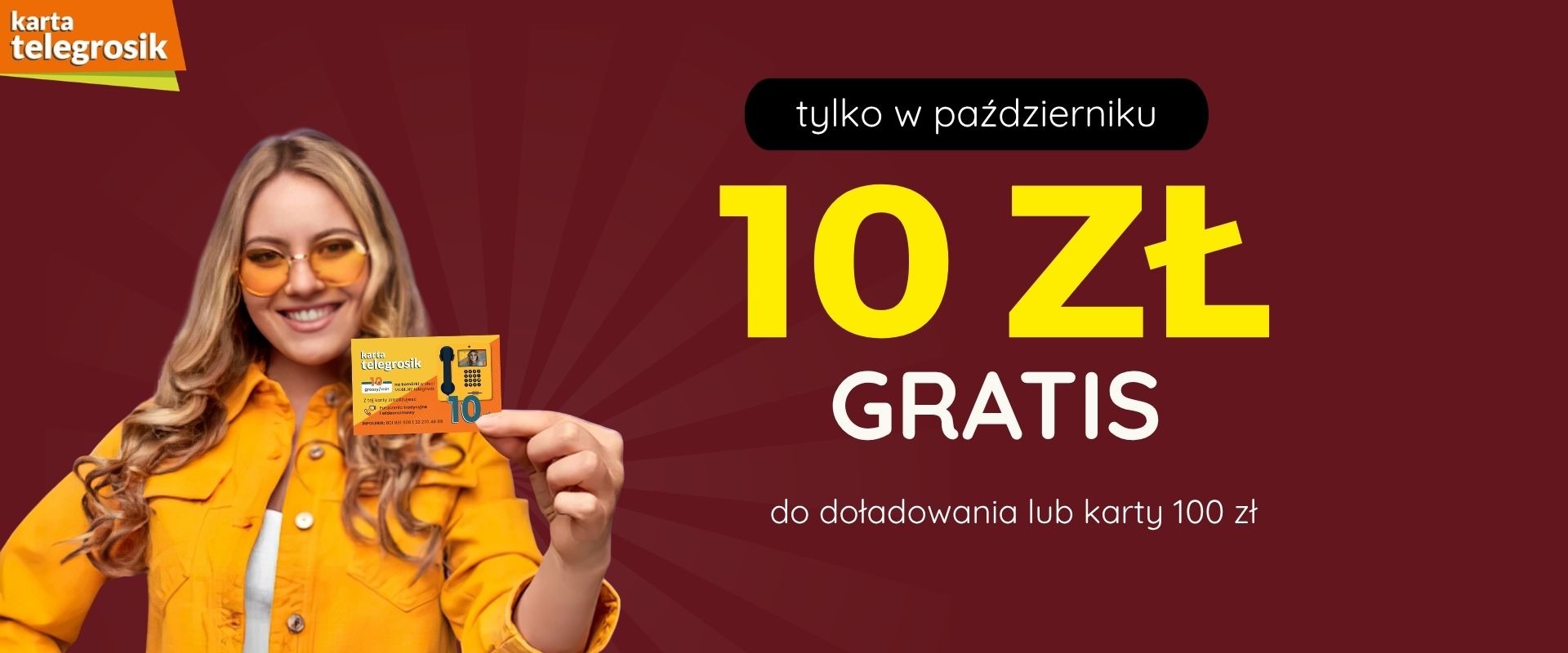 100+10 zł gratis w telegrosik w październiku 2026